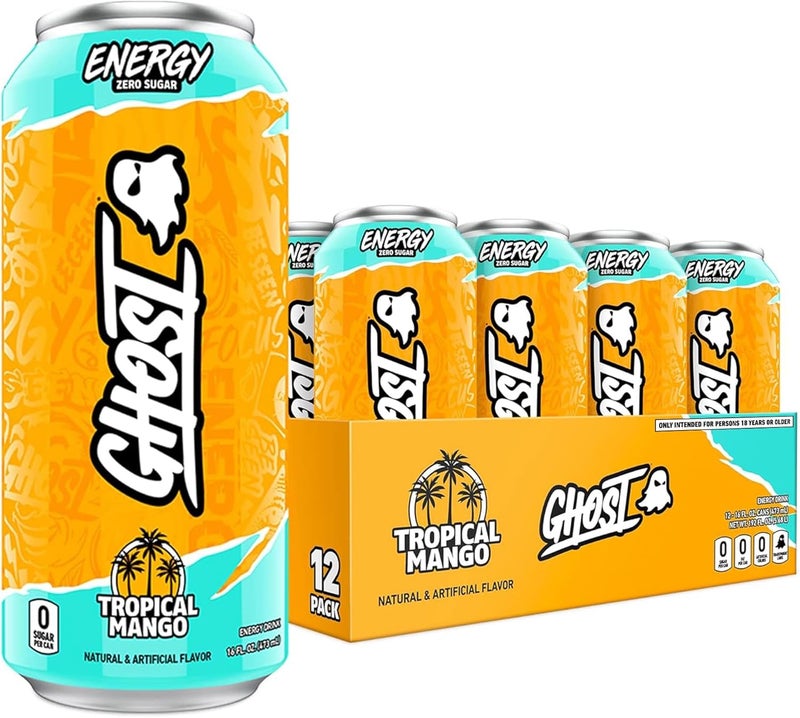 Ghost مشروب الطاقة خالي من السكر GHOST ENERGY - مانجو استوائي - Image 1